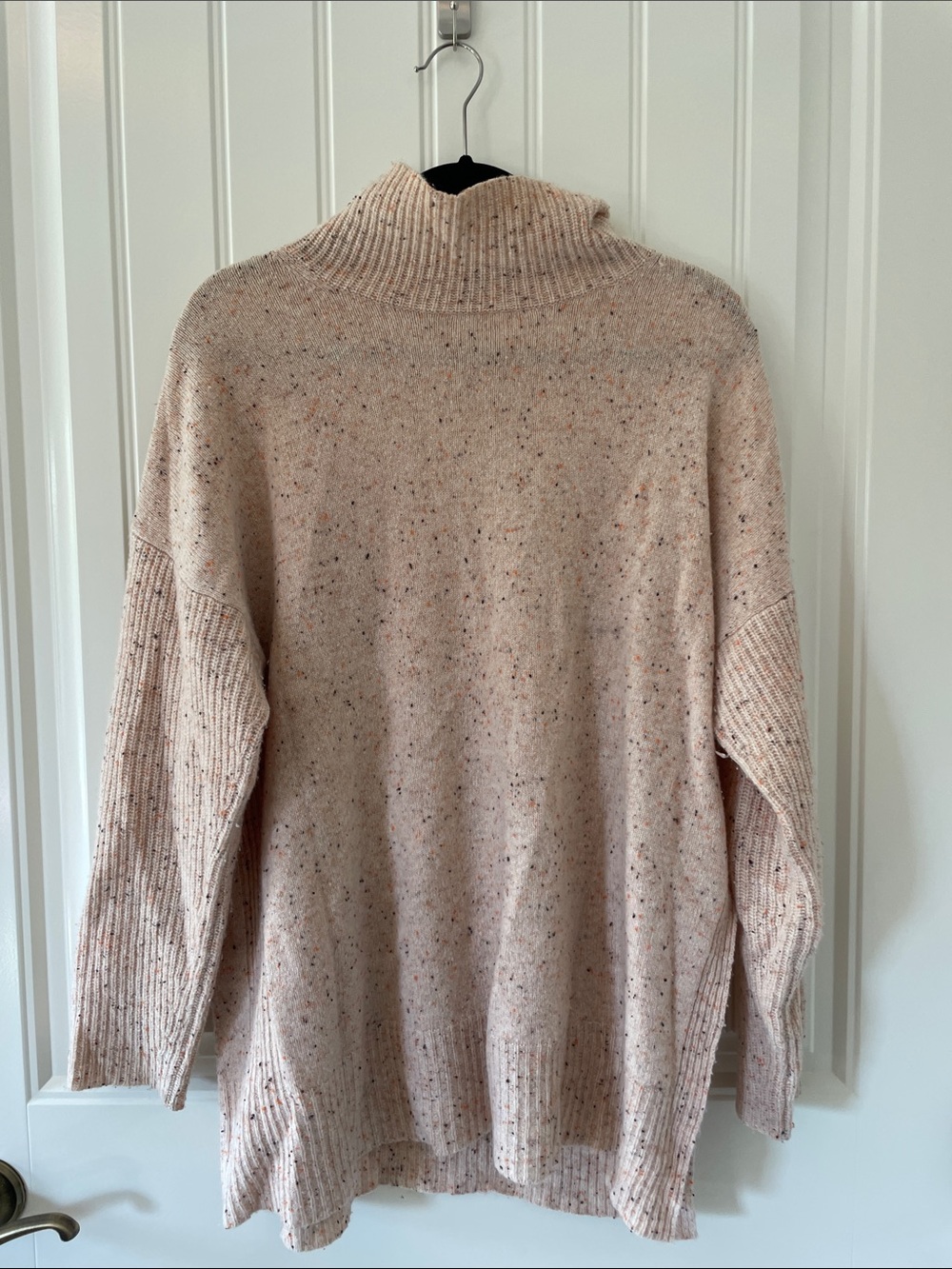 Ann Taylor Speckled Cream Turtleneck Sweater - 100% cashmere